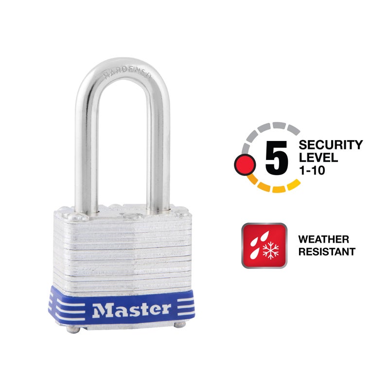 Master Lock Outdoor Padlocks, Lock Set with Keys, Keyed Alike Padlocks with Long Hardened Shackles That Resist Cutting for Gates, Sheds, Fences, 3 Pack, 3TRILF - Image 2